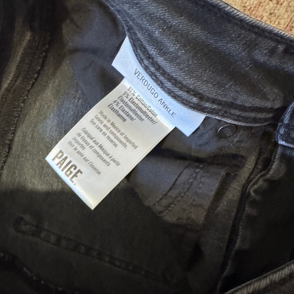 Paige Black Distressed Verdugo Ankle Women's Jeans - Picture 5 of 6